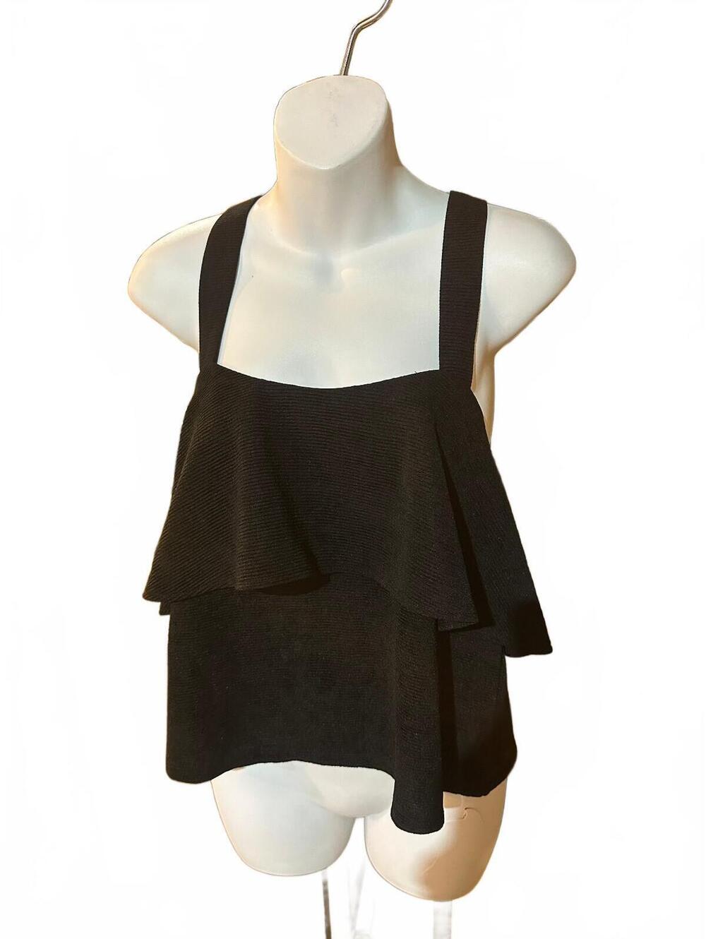 Madewell Texture & Thread Tiered Tank Black M J0279